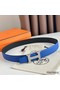 Hermes H Guillochee Reversible Belt 32MM in Black and Blue Epsom Calfskin Replica