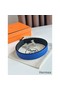 Hermes H Guillochee Reversible Belt 32MM in Black and Blue Epsom Calfskin Replica