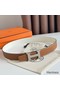 Hermes H Guillochee Reversible Belt 32MM in Gold and White Epsom Calfskin Replica