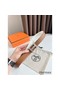 Hermes H Guillochee Reversible Belt 32MM in Gold and White Epsom Calfskin Replica