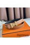 Hermes H Medor Reversible Belt 24MM in Gold Epsom Leather Replica