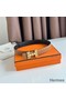 Hermes H Medor Reversible Belt 24MM in Gold Epsom Leather Replica