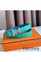 Hermes H Medor Reversible Belt 24MM in Green Epsom Leather Replica