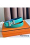 Hermes H Medor Reversible Belt 24MM in Green Epsom Leather Replica