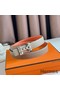 Hermes H Medor Reversible Belt 24MM in Tourterelle Epsom Leather Replica
