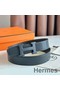 Hermes H Reversible 32MM Belt with Matte Buckle in Chocolate Clemence Leather Replica