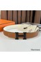 Hermes H Reversible 38MM Belt with matte Buckle in White and Gold Epsom Leather Replica