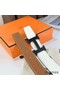 Hermes H Reversible 38MM Belt with matte Buckle in White and Gold Epsom Leather Replica