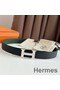 Hermes H Reversible Belt 32MM in Black and Green Epsom Leather Replica