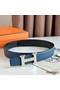 Hermes H Reversible Belt 32MM in Blue Clemence Leather Replica