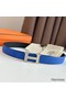 Hermes H Reversible Belt 32MM in Blue and Black Epsom Leather Replica
