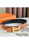 Hermes H Reversible Belt 32MM in Grey Clemence Leather Replica