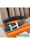 Hermes H Reversible Belt 38MM in Black Epsom Leather Replica