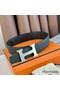 Hermes H Reversible Belt 38MM in Black Epsom Leather Replica