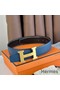 Hermes H Reversible Belt 38MM in Blue Clemence Leather Replica