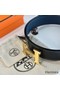 Hermes H Reversible Belt 38MM in Blue Clemence Leather Replica
