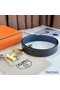 Hermes H Reversible Belt 38MM in Blue Clemence Leather Replica