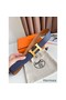 Hermes H Reversible Belt 38MM in Blue and Gold Epsom Leather Replica
