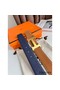 Hermes H Reversible Belt 38MM in Blue and Gold Epsom Leather Replica