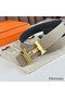 Hermes H Reversible Belt 38MM in Grey and Black Epsom Leather Replica