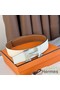 Hermes H Reversible Belt 38MM in White and Gold Epsom Leather Replica