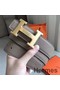 Hermes H Reversible Belt In Grey/Black Swift Leather Replica