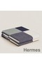 Hermes H Riviera Blanket in Marine Wool and Cashmere Replica