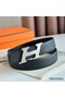 Hermes H Speed Reversible Belt 32MM in Black Clemence Leather Replica