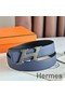 Hermes H Speed Reversible Belt 32MM in Blue Saphir Epsom Calfskin Replica