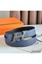 Hermes H Speed Reversible Belt 32MM in Blue Saphir Epsom Calfskin Replica