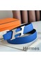 Hermes H Speed Reversible Belt 32MM in Blue and Green Epsom Calfskin Replica