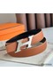 Hermes H Speed Reversible Belt 32MM in Gold Clemence Leather Replica