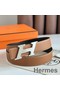 Hermes H Speed Reversible Belt 32MM in Gold Epsom Calfskin Replica