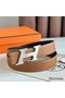 Hermes H Speed Reversible Belt 32MM in Gold Epsom Calfskin Replica