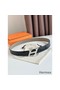 Hermes H Speed Reversible Belt 32MM in Grey Clemence Leather Replica