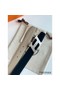 Hermes H Speed Reversible Belt 32MM in Grey Clemence Leather Replica