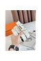 Hermes H Speed Reversible Belt 32MM in White Epsom Calfskin Replica