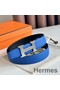 Hermes H Striee Reversible Belt 32MM in Blue and Black Epsom Calfskin Replica