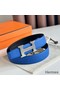 Hermes H Striee Reversible Belt 32MM in Blue and Black Epsom Calfskin Replica
