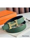 Hermes H Striee Reversible Belt 32MM in Green and Black Epsom Calfskin Replica