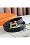 Hermes H Take Off Reversible Belt 32MM in Black Clemence Leather Replica