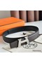 Hermes H Take Off Reversible Belt 32MM in Chocolate Clemence Leather Replica