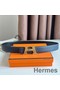 Hermes H Take Off Reversible Belt 32MM in Dark Blue Clemence Leather Replica