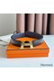 Hermes H Take Off Reversible Belt 32MM in Dark Blue Clemence Leather Replica