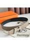 Hermes H Take Off Reversible Belt 32MM in Grey Clemence Leather Replica