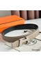 Hermes H Take Off Reversible Belt 32MM in Grey Clemence Leather Replica