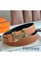 Hermes H Touareg Reversible Belt 32MM in Gold Clemence Leather Replica