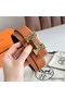 Hermes H Touareg Reversible Belt 32MM in Gold Clemence Leather Replica