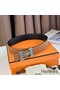 Hermes H Touareg Reversible Belt 32MM in Gold Epsom Leather Replica