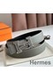 Hermes H Touareg Reversible Belt 32MM in Grey Clemence Leather Replica